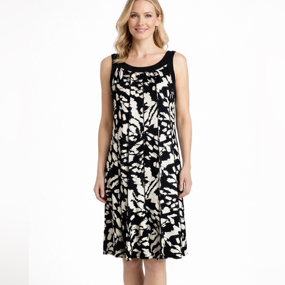Perceptions Black and white sleeveless dress